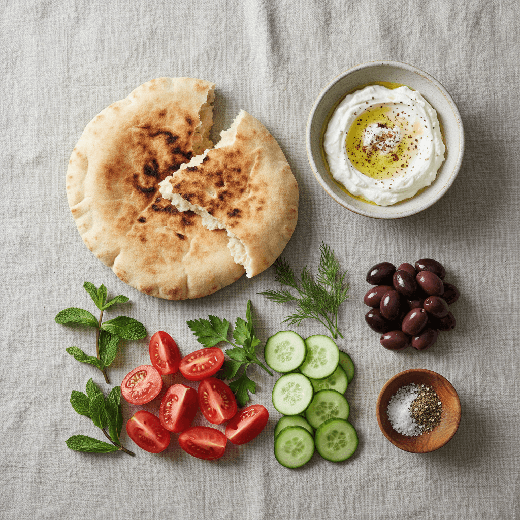 Israeli breakfast spread with fresh local ingredients
